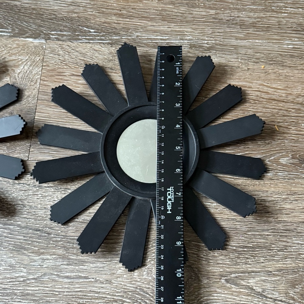 Black‎ Sunburst Wall Mirrors Set Of Two - Picture 3 of 4